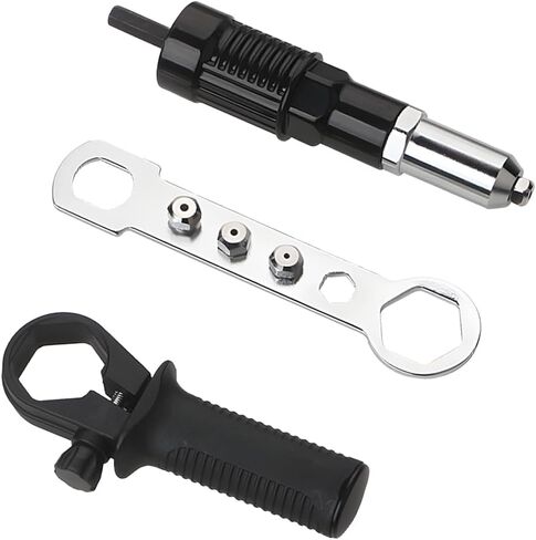 3PCS/Set Car Pop Rivet Gun Tool, Vehicle Power Drill Riveting Adapter Kit, Automotive Cordless Electric Rivet Hand Tool Attachment Accessories, Universal for Truck SUV RV in Saudi Arabia