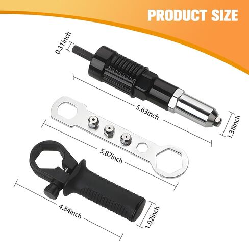 3PCS/Set Car Pop Rivet Gun Tool, Vehicle Power Drill Riveting Adapter Kit, Automotive Cordless Electric Rivet Hand Tool Attachment Accessories, Universal for Truck SUV RV in Saudi Arabia