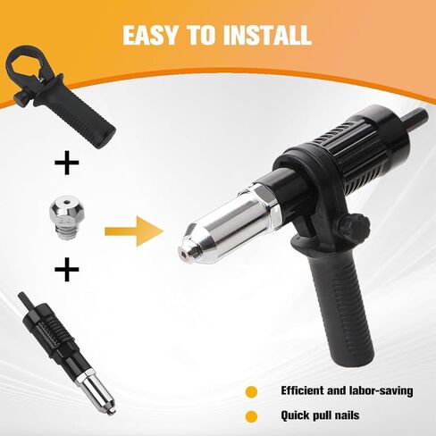 3PCS/Set Car Pop Rivet Gun Tool, Vehicle Power Drill Riveting Adapter Kit, Automotive Cordless Electric Rivet Hand Tool Attachment Accessories, Universal for Truck SUV RV in Saudi Arabia