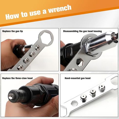 3PCS/Set Car Pop Rivet Gun Tool, Vehicle Power Drill Riveting Adapter Kit, Automotive Cordless Electric Rivet Hand Tool Attachment Accessories, Universal for Truck SUV RV in Saudi Arabia