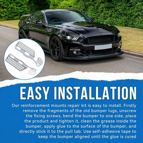 Front Bumper Tabs/Reinforcement Mounts/Repair Kit Compatible with Ford Mustang 2015 2016 2017, For Front Bumper in Saudi Arabia