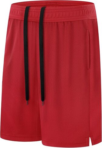 Runhit Boys Basketball Shorts Mesh Pockets Athletic Soccer Shorts for Youth Kids Running Gym PE Tennis Quick Dry Size 6–20 in Kuwait