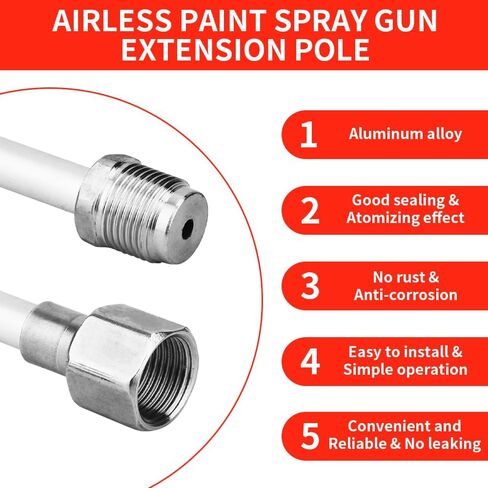 10 Pieces Airless Paint Sprayer Gun Accessory Set Equipped with 2 Extension rods 6 Spray Tips and 2 Nozzle Seats Suitable for Home Renovation .（109, 211, 313, 415, 517, 623） in Kuwait