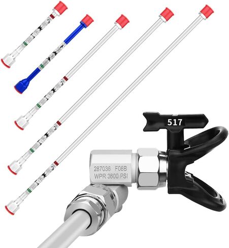 10 Pieces Airless Paint Sprayer Gun Accessory Set Equipped with 2 Extension rods 6 Spray Tips and 2 Nozzle Seats Suitable for Home Renovation .（109, 211, 313, 415, 517, 623） in Kuwait