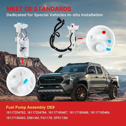 مجموعة وحدة مضخة الوقود الكهربائية متوافقة مع BMW E70 Series X5 2007 2008 2009 2010 L6 3.0L غاز، الجانب الأيسر والأيمن، استبدال # 16117195463، E8814M، FG1176، SP5113M مع وحدة إرسال in Kuwait