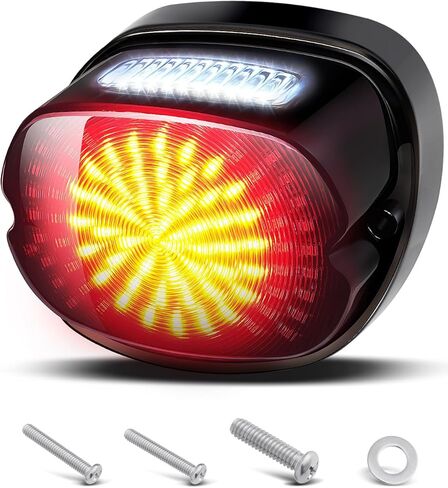 Benlari LED Tail Rear Light, Turn Signal Brake License Plate Lights with Chrome Bracket Fit for Harley Davidson Touring Road Glide Street Glide Electra Glide Road King Heritage Dyna Sportster (Chrome) in Saudi Arabia
