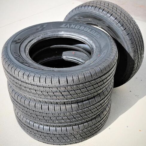 مجموعة من 4 (أربعة) إطارات Landgolden LGT67 H/T لجميع المواسم للشاحنات/سيارات الدفع الرباعي للطرق السريعة - 225/70R16 225/70/16 225/70-16 107H نطاق تحميل XL 4 طبقات BSW جدار جانبي أسود UTQG 500AA in Kuwait