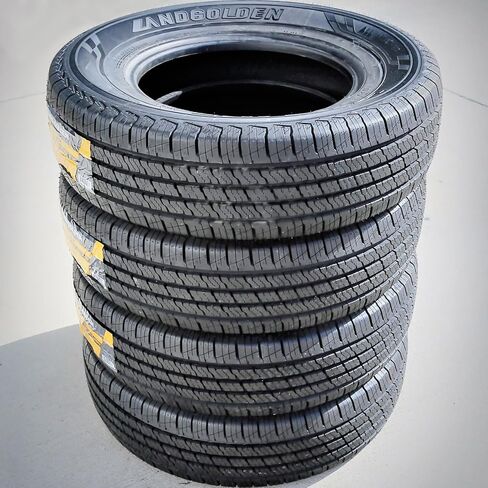 مجموعة من 4 (أربعة) إطارات Landgolden LGT67 H/T لجميع المواسم للشاحنات/سيارات الدفع الرباعي للطرق السريعة - 225/70R16 225/70/16 225/70-16 107H نطاق تحميل XL 4 طبقات BSW جدار جانبي أسود UTQG 500AA in Kuwait