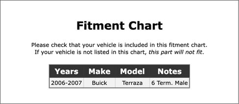Diverter Valve Harness Connector Compatible With Buick Terraza 2007 2006 P-3898611 in Saudi Arabia