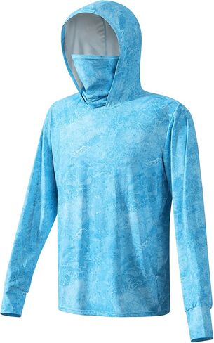 Tough Outfitters Hooded UPF 50 Long Sleeve Mens - Sun Fishing Shirts,Sun Hoodie,Fishing Shirt with Hood & Lightweight Feel in Saudi Arabia