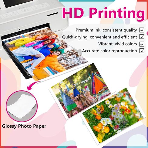 Hehua متوافق مع مجموعة الحبر والورق Canon Selphy KP108IN KP-108IN، 3 حبر ملون و108 ورقة صور 4x6، متوافق مع Canon Selphy CP1300 CP1500 CP1200 in Kuwait