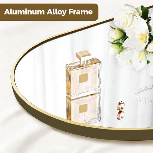 Full Length Mirror 56" x 18", Floor Mirror with Stand, Wall Mounted Hanging Body Mirror, Shatter-Resistant HD Glass with Aluminum Alloy Frame for Bedroom, Living Room, Dressing Area, Black in Kuwait