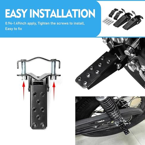 2 PCS Motorcycle Foot Pegs, 90 Degree Foldable Anti-slip Foot Pedal, Universal for Motorcycles Bicycles Dirt Bikes (Black) in Saudi Arabia