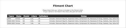 A/C Compressor Replacement Service Kit Compatible With Pontiac G8 2009 2008 P-4172025 in Saudi Arabia