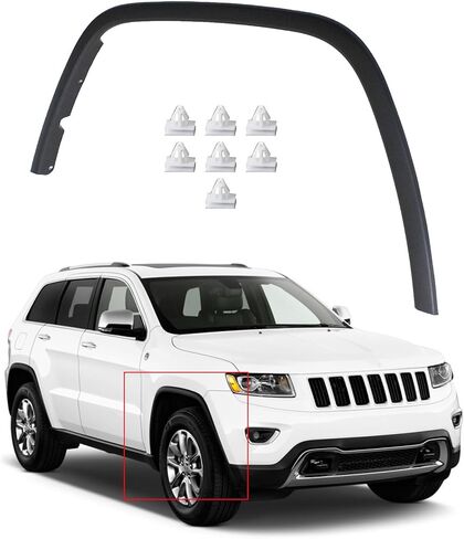 Right Automotive Wheel Arch Trim Flares Front Passenger Side Black Replacement for 2011-2016 Replacement for CH1291106 Replacement for 1MP38RXF1AE in Saudi Arabia