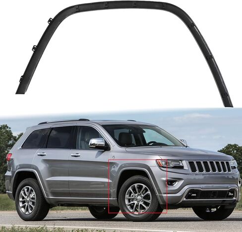Right Automotive Wheel Arch Trim Flares Front Passenger Side Black Replacement for 2011-2016 Replacement for CH1291106 Replacement for 1MP38RXF1AE in Saudi Arabia