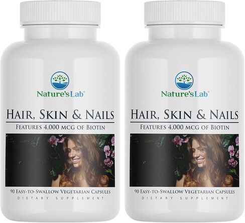 Nature's Lab Hair Skin and Nails - Biotin, BCAA, MSM, Vitamin Complex - 90 Ct (90 Day Supply) in Saudi Arabia