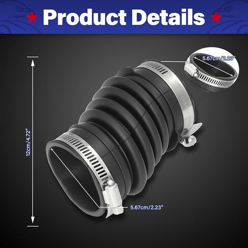 قطعتان من أنبوب خرطوم مدخل منقي هواء المحرك مع مشابك بديلة متوافقة مع Toyota Avalon 2000 2001 2002 2003 2004 3.0L V6#17881-0A060 696-580 in Kuwait