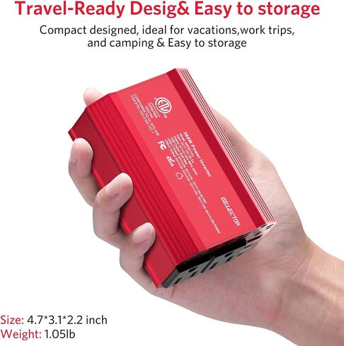 محول طاقة السيارة 300 واط، شاحن سيارة محول USB-C PD65W QC 18 واط، تيار مستمر 12 فولت إلى 110 فولت للمركبات، محول طاقة لشحن السيارة in Kuwait