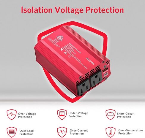 محول طاقة السيارة 300 واط، شاحن سيارة محول USB-C PD65W QC 18 واط، تيار مستمر 12 فولت إلى 110 فولت للمركبات، محول طاقة لشحن السيارة in Kuwait