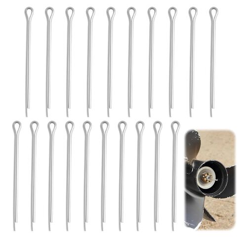 20 حزمة من دبابيس المروحة البحرية كوتر من الفولاذ المقاوم للصدأ طقم دبابيس كوتر للمحركات الخارجية لاستبدال أعمدة دعامة القارب، تتضمن توافق ساحب دبوس كوتر مع معظم الموديلات in Kuwait