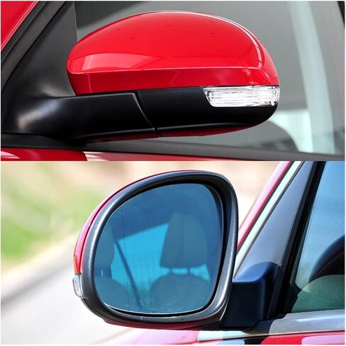 Driver Side View Mirror Assembly, Black and White, Power-Adjustable with LED Turn Signal, Exterior Replacement Part in Saudi Arabia