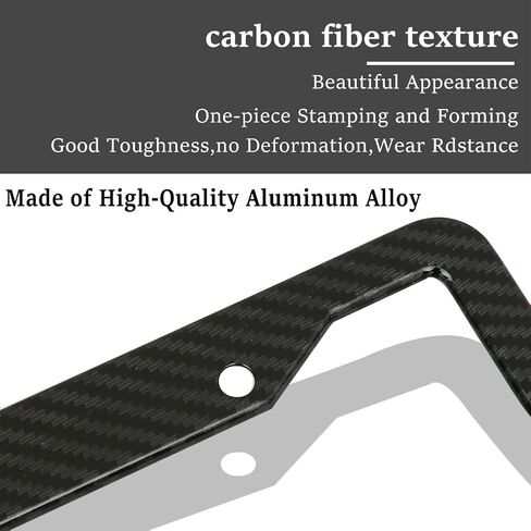 2 حزمة من إطارات لوحة الترخيص من ألياف الكربون للغزاة، غطاء حامل بطاقة السيارة الأمامي والخلفي من الألومنيوم الأسود، دعامة لوحة ترخيص شديدة التحمل ملحقات السيارة in Saudi Arabia