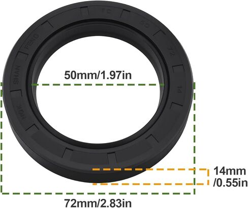 2Pcs Front Axle Oil Seal 6A320-56220 Compatible with Products Tractor B7400HSD B7500D B7500DTN 72x50x14mm in Kuwait