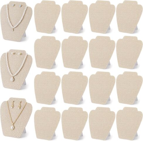 Wenqik 24 Pcs 7.38'' x 8.25'' Black Velvet Necklace Display Necklace Easel Stand Jewelry Display Holders Collapsible Necklace Display Stand Jewelry Display for Selling for Necklace Earrings Home Store in Kuwait