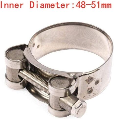 1Pc Stainless Steel Exhaust Clamp Replacement Exhaust Clamp Motorcycle Water Hose Car Replacement Exhaust Clamps (48-51mm) in Saudi Arabia