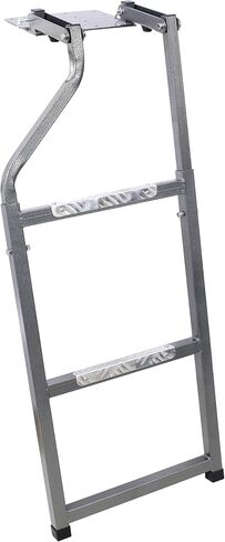 سلم الباب الخلفي العالمي مع خطوات الألومنيوم المضادة للانزلاق للشاحنات الصغيرة، سلم سرير الشاحنة القابل للطي عالي التحمل، أقدام مطاطية من الفولاذ المقاوم للصدأ، براغي سداسية ذاتية الحفر لسهولة التركيب باللون الأسود الفولاذي in Kuwait