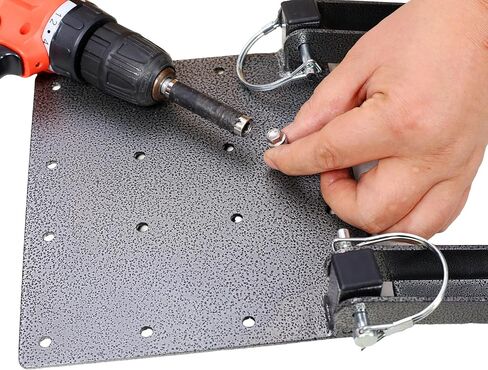 سلم الباب الخلفي العالمي مع خطوات الألومنيوم المضادة للانزلاق للشاحنات الصغيرة، سلم سرير الشاحنة القابل للطي عالي التحمل، أقدام مطاطية من الفولاذ المقاوم للصدأ، براغي سداسية ذاتية الحفر لسهولة التركيب باللون الأسود الفولاذي in Kuwait