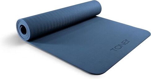 TONE Fitness Yoga Mat 1/4 بوصة سميكة غير قابلة للانزلاق وحصيرة بيلاتيس للتدريبات المنزلية مع حزام حمل | خيارات متعددة in Kuwait