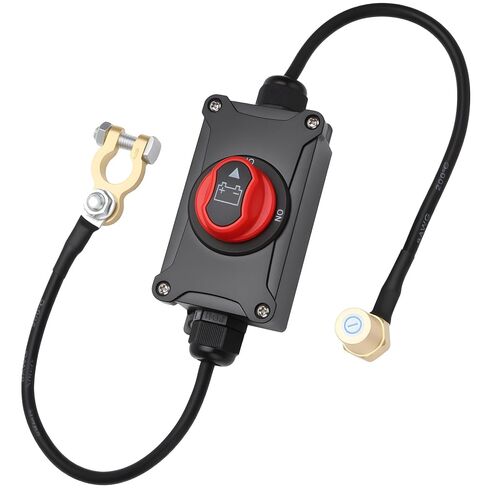 Top Post Battery Disconnect Switch, 100A 12-32V On/Off, Waterproof Heavy-Duty Battery Disconnect Switch with 8AWG Wire for Cars, Vehicles, RVs, and Boats in Saudi Arabia