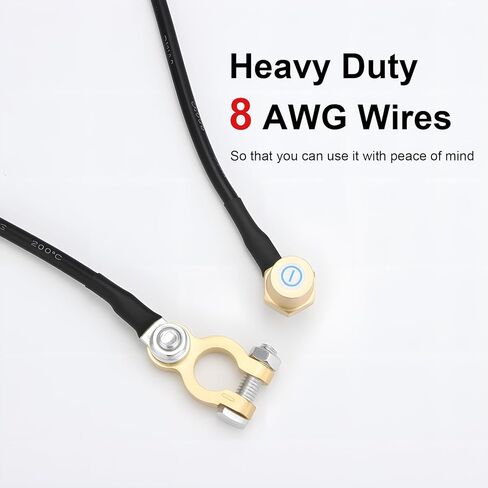 Top Post Battery Disconnect Switch, 100A 12-32V On/Off, Waterproof Heavy-Duty Battery Disconnect Switch with 8AWG Wire for Cars, Vehicles, RVs, and Boats in Saudi Arabia