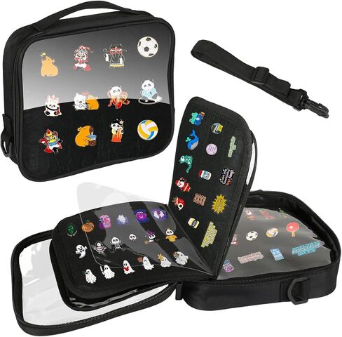 Enamel Pin Display Book,20 Page EVA Hard Shell Pin Trading Book,Pin Display Board with Shoulder Straps,Pin Display Case for Collectors,For Storing Enamel Pins,Sports Pins,Earrings in Saudi Arabia