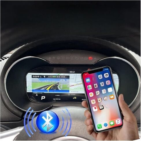 لوحة قيادة قمرة القيادة متوافقة مع أودي TT TTS 2008-2014 لوحة أدوات LCD رقمية شاشة 10.3 بوصة عالية الدقة عداد السرعة CarPlay عداد المسافات in Kuwait