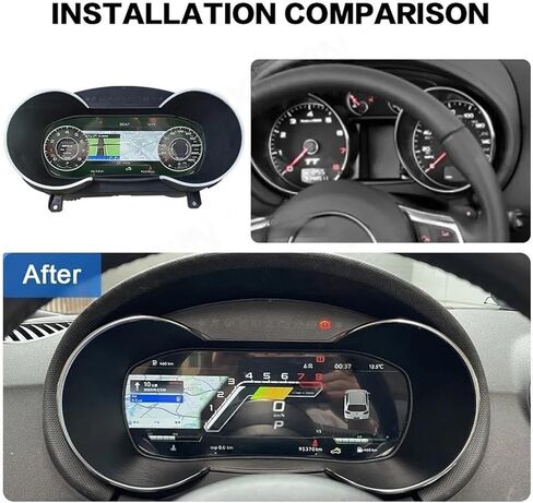 لوحة قيادة قمرة القيادة متوافقة مع أودي TT TTS 2008-2014 لوحة أدوات LCD رقمية شاشة 10.3 بوصة عالية الدقة عداد السرعة CarPlay عداد المسافات in Kuwait