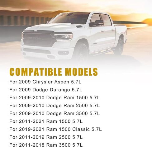 مجموعة مشعب سحب المحرك 5.7 لتر، متوافقة مع كرايسلر أسبن، دودج دورانجو، رام 1500 2500 3500، الجزء # 68194114AC in Kuwait