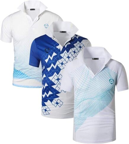3 Pack Men's Short Sleeve Fit Sport Polo Tee Shirts T-Shirts Tshirt Tops Poloshirt Golf Tennis Pickleball LSL195 in Saudi Arabia