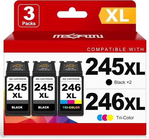 245XL 246XL Ink Cartridge Replacement for Canon 245 246 XL PG245 CL246 for Canon PIXMA MG2525 MG3022 MX490 TS202 TS3322 TR4520 TS302 TR4527 Cannon Printer Ink Cartridges (1 Black, 1 Color Combo) in Kuwait