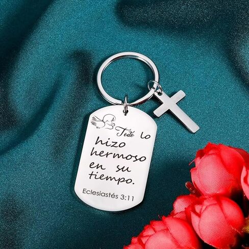 Spanish Christian Keychain Set: Encouraging Bible Verses - Religious Gift Set for Women and Men - Pack of 10 in Saudi Arabia