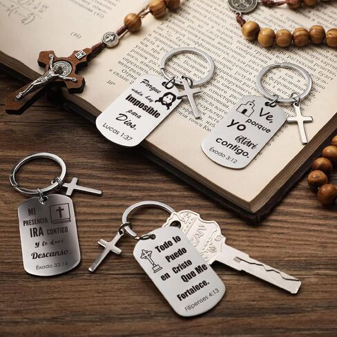 Spanish Christian Keychain Set: Encouraging Bible Verses - Religious Gift Set for Women and Men - Pack of 10 in Saudi Arabia