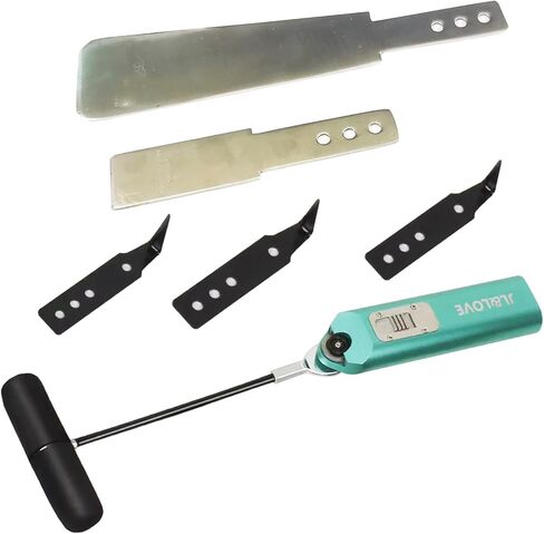 أدوات إزالة الزجاج الأمامي من JL&LOVE، مجموعة أدوات مكشطة اليوريثان للزجاج الأمامي للسيارة سريعة الفك والسكين البارد ونافذة السيارة (أخضر) in Kuwait