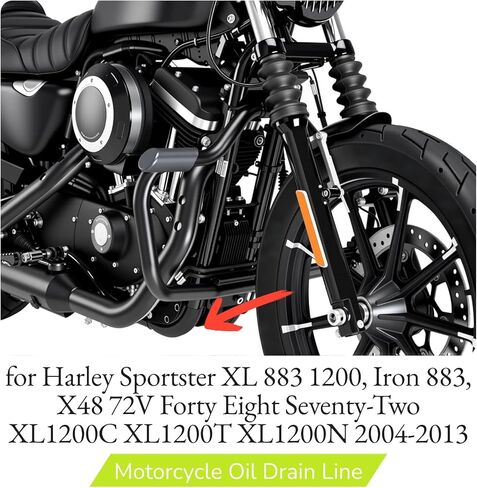 Motorcycle Oil Drain Line Oil Cooler Hose Line for Harley Sportster XL 883 1200, Iron 883, X48 72V Forty Eight Seventy-Two XL1200C XL1200T XL1200N 2004-2013 in Saudi Arabia