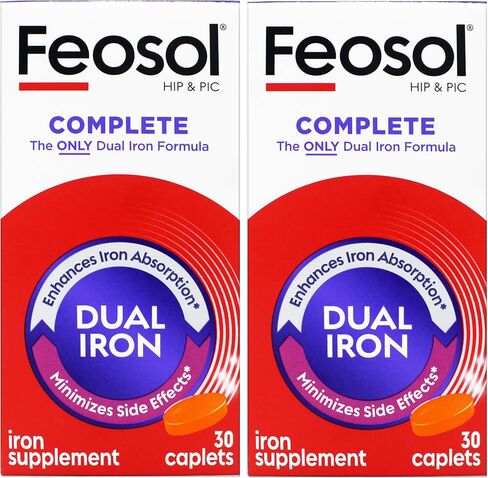 مكمل الحديد Feosol Bifera Hip & PIC، كامل - 30 كبسولة، عبوة من 3 in Kuwait