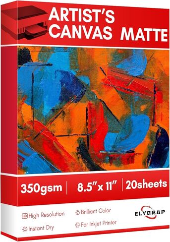 350g Premium Printable Cotton Fabric Sheets for Inkjet Printer - 8.5x11 Inch, 20 Sheets,100% Real Cotton Canvas with Matte Finish for Photo Printing,Craft Projects in Saudi Arabia