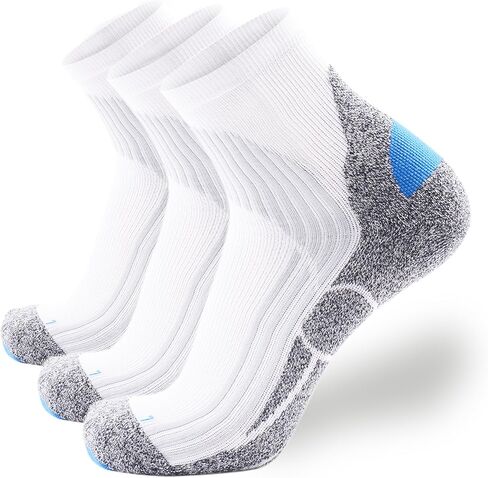 Tactia Extra Cushion No Blister Socks Men - Coolmax Lycra - Padded Heel Socks - Wicking Seamless Compression Socks Quarter in Saudi Arabia