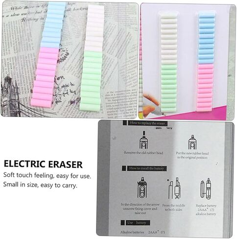 NOLITOY 160pcs Electric Eraser Refills for Pencil Erasers Compact Lightweight Rubber Cores with Random Colors Easy to Replace Supplies for School Office Drawing and Sketching Random Color in Saudi Arabia