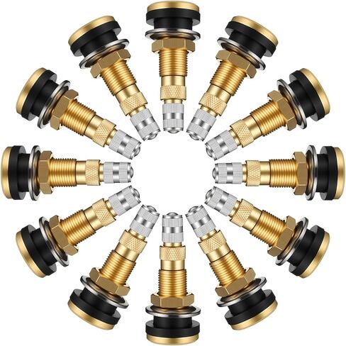 TR618A Tire Valve Stems Heavy-Duty Clamp-in Tubeless 12 Pack Air Liquid Tractor Valve-Stems Metal Valve Stems for Agricultural Tractor Grader 0.625in Valves Hole in Saudi Arabia